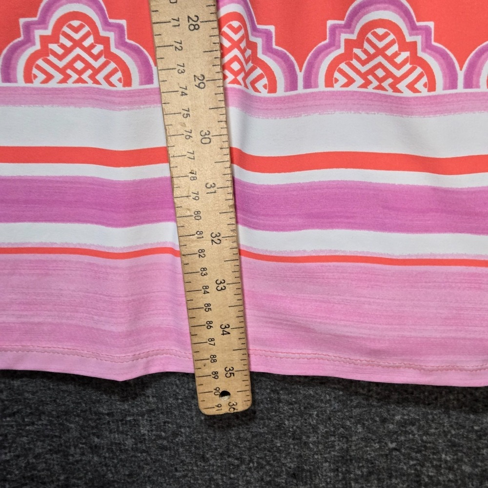 Cabana Life Coral Geo 1/4 Zip Long Sleeve Sport Dress Pink 50+ UPF Sz S - Picture 7 of 12